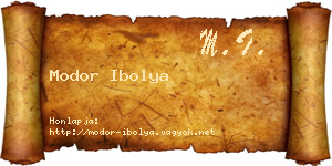 Modor Ibolya névjegykártya